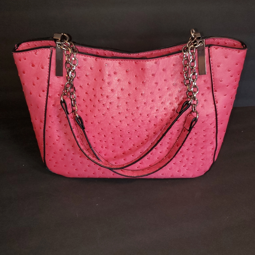 XL handbag ROSE PINK Vegan Ostrich 👛